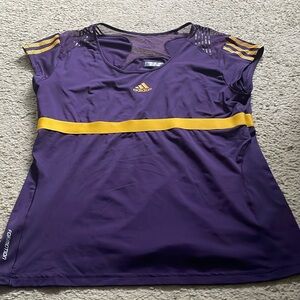 Adidas T-shirt in purple and yellow Barricade with Climacool